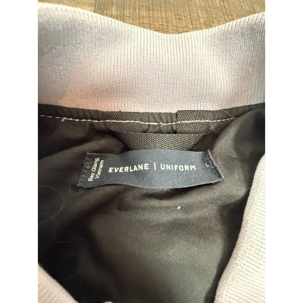 Everlane Jacket Mens Large Gray Uniform Bomber Full Zip Canvas Lined Casual